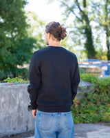 Schwarzes Herren-Sweatshirt mit Rundhalsausschnitt