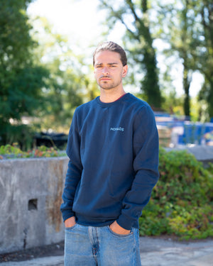 Men's Navy Blue Crew Neck Sweatshirt