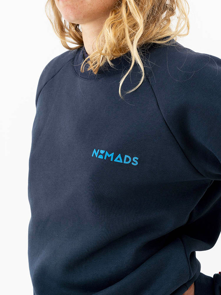 Marineblaues Sweatshirt mit Rundhalsausschnitt für Damen
