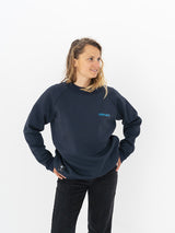 Marineblaues Sweatshirt mit Rundhalsausschnitt für Damen