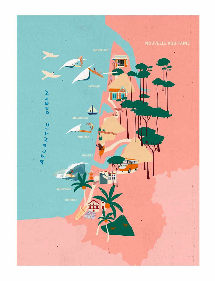 Poster mit Surfspots